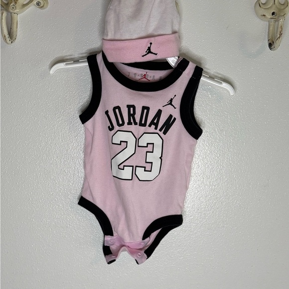 Jordan Pink and Black Kids One Piece - Picture 1 of 3